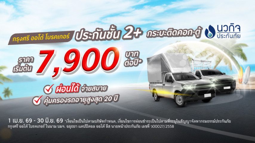 ประกันชั้น 2+ กระบะติดคอก-ตู้ โดยบริษัท นวกิจประกันภัย จำกัด (มหาชน)